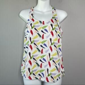 STILE BENETTON Colorful Tank Top Womens Size XS Artsy Funky Maximalist Summer